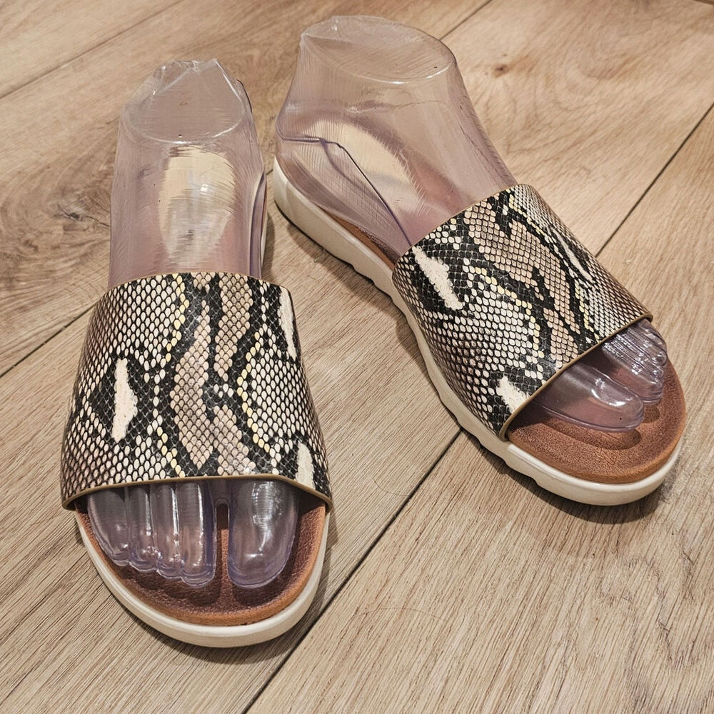 Seven7 Snake-Print Slide Sandals Size 9